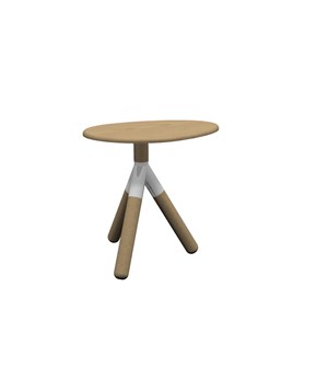 Table complète (pieds et plan en bois, articulation en céramique)