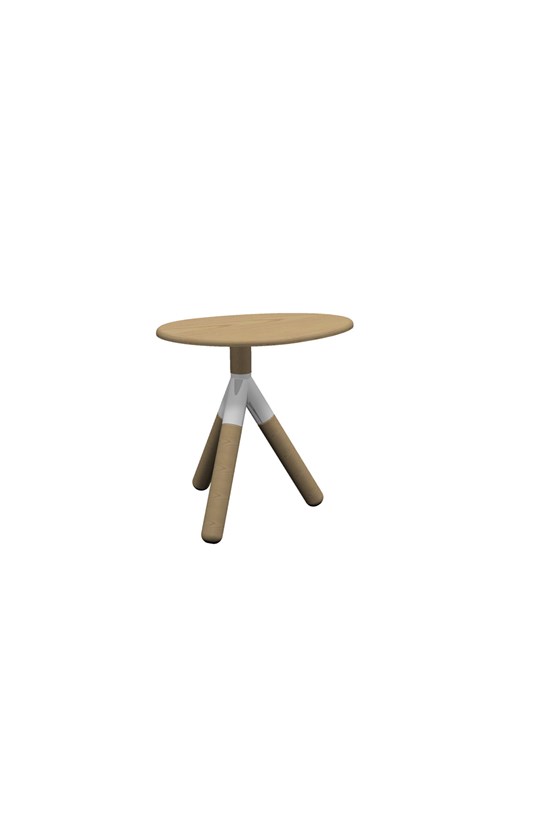Table complète (pieds et plan en bois, articulation en céramique)